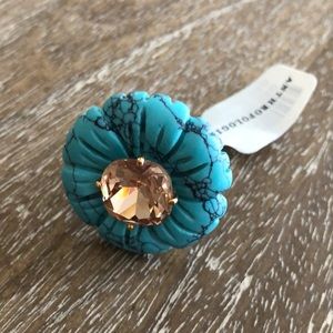 *NWT* Anthropologie | Turquoise Rhinestone Accent Ring